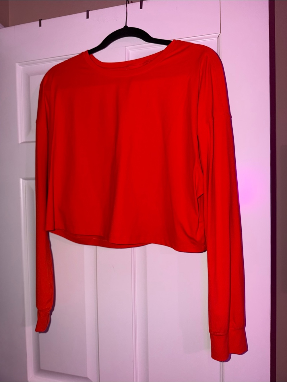 Lululemon Muscle Love Long Sleeve Shirt Crop Oversized Autumn Red 10 LkNew